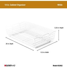 Prime 53052 14 Inç Geniş Dolap Düzenleyici, Beyaz