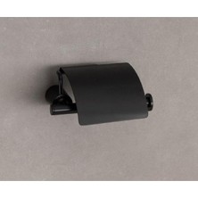 Prime Kapaklı Tuvalet Kağıtlığı Siyah Renk 79X112X158 mm