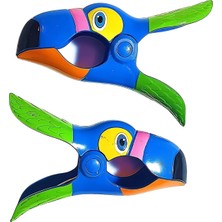 Prime Dekoratif Kuşu Plaj Havlusu Mandalı, Renkli, Plastik, 2'li Set, Rüzgara Dayanıklı, Güçlü Tutuş Özellikli