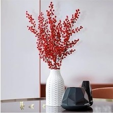 Prime 4 Adet 60 cm Yılbaşı Kokina Kırmızı Sapları Dalları,kırmızı