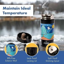 Prime Any Morning 380 ml Paslanmaz Çelik Termos Mug, Çift Katmanlı, Sızdırmaz Kapaklı, Siyah BA21522