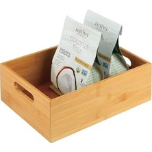 Prime Bambu Organizer Kutusu 2'li Set, Doğal Bambu Saklama Kutuları, Tutma Kulplu, Çok Amaçlı Düzenleyici, 31X21.5X10.5 cm ve 28X16.5X10.5 cm