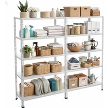 Alanraf 5 Katlı Duble Galvaniz Çelik Raf - Depo, Arşiv, Kiler, Dosya, Market Rafı 31X75 CM-200 Cm-0.70 mm