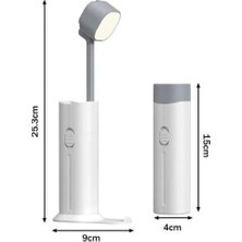 Prime Şarjlı Dokunmatik 20 LED Çalışma Okuma Işığı Masa Lambası Ayarlanabilir Parlaklık Powerbank 1200MAH