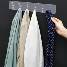 Prime 3 Adet Şeffaf Duvar Askısı 5'li Iz Bırakmayan Güçlü Yapışkanlı Askı Kapı Arkası Banyo Mutfak Düzenleyici Kanca Askılık
