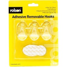 Prime 61318 3pc Transparent Removable Adhesive Hook,