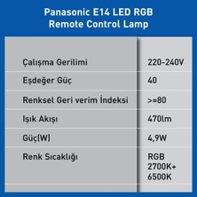 Prime LED Akıllı Bluetooth Wi-Fi Rgb E14 Lamba 4,9W
