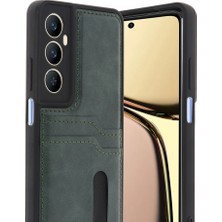 Realme C65 Sara Kartvizitli Deri Kılıf - Yeşil