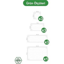 Prime Modüler Organizer Set Mutfak Çekmece Içi Düzenleyici Çatal Kaşık Bıçak Organizeri Kristal (10'lu Set)