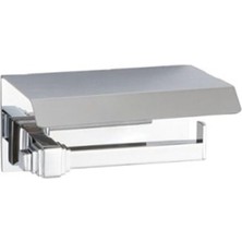 Prime Kubıc Kapaklı Tuvalet Kağıtlığı Krom Renk 85X118X170 mm