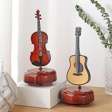 Prime Elektro Gitar Müzik Kutusu Klasik Kurmalı Müzik Kutusu Dönen Müzik Kutusu Dönen Taban Yaylı Müzik Aleti Minyatür Replika Artware Doğum Günü Sevgililer Günü Günü Için Hediye
