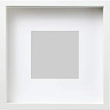 Prime Sannahed Rıbba 25X25 cm Derin Beyaz Kare Ahşap Fotoğraf Resim Çerçevesi Paspartulu