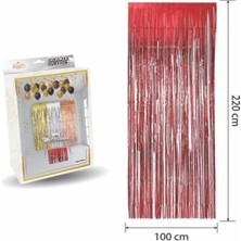 Prime Mini Party Store Lüks Kapı Perdesi Kırmızı 100 * 220 cm