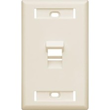 Prime 42081-1TS 1 Bağlantı Noktalı Açılı Quickport Duvar Plakası, Id Pencereli, Açık