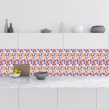 Prime Mutfak Tezgah Arası Folyo Kaplama Folyosu Çiçekler Boyama 60X100 cm
