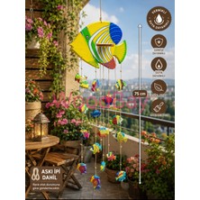 WoodBay Ahşap Balık Askılı Dekor 75 cm Vernikli Suya Dayanıklı Bahçe Balkon Teras Asma Süs El Yapımı