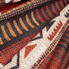 Prime Concept Softmicro Etnik Desenli Mikrofiber Koltuk Örtüsü ve Şalı, Kaymaz Toprak 180X300 cm