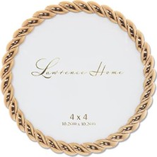 Prime Frames Halat Tasarımı, Metal Çerçeve, Yuvarlak, 4 x 4, Altın Rengi