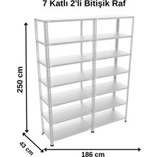 Alanraf 7 Katlı Duble 2'li Galvaniz Çelik Raf - Depo, Arşiv, Kiler, Dosya, Market Rafı 43X93X250CM