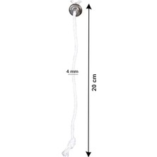 Prime Kopçalı Kandil Fitil Fitili Ip Kalınllığı 4 mm 6 Adet Set
