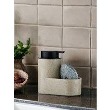 Prime Ucuz Parçacım Polyresin Süngerli Tezgah Üstü Sıvı Sabunluk, Krem Renk, Mutfak ve Banyo Için (Krem)