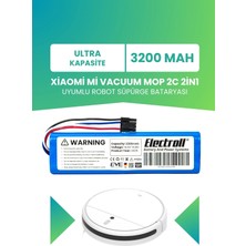 Electroll Xiaomi Mi Vacuum Mop 2c 2in1 Uyumlu Batarya(Ultra Kapasite) 3200MAH Robot Süpürge Pil XMSTJQR2C