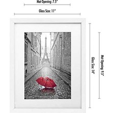 Prime (11X14, 1 Pack,) - 28CM x 36CM Picture Frame With Glass Front; Made To Display Pictures 20CM x 25CM With Mat Or 28CM x 36CM Without Mat; Hanging Included