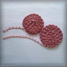 Prime Kalp Motifli Şerit Nakış Modeli | Nakış Aksesuar (Pembe)