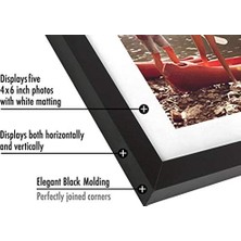 Prime Kırılmaya Dayanıklı Camlı 4x6 Kolaj Resim Çerçevesi - Beş 4x6 Fotoğrafa Uyar Veya Bir 8X24 Resim Çerçevesi Olarak Kullanılır - Imza Koleksiyonu - Duvar Ekranı Için Kolaj Çerçeveleri
