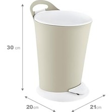 Prime Pedallı Çöp Kovası 6 Lt Latte