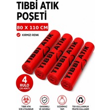 Genç Sağlık Tıbbi Atık Poşeti 80×110 cm 4 Rulo (40 Adet)