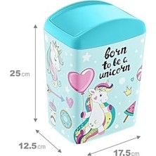 Prime Soft Resimli Çöp Kutusu Döner Kapak 5 Lt Unicorn