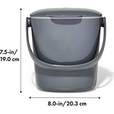 Prime - Kompost Kovası, Gri - Mutfak Için Koku Geçirmez Çöp Kutusu - 2,8 L