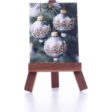 Prime Yılbaşı Not ve Tebrik Kartı, Gümüş Süs Topları, 6,5 x 8,5 cm 10 Adet
