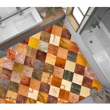 Prime Yer Kaplama Zemin Kaplama Folyosu 65X130 cm Ahşap Doku Kolaj