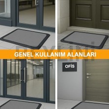 Prime Beylini Dezenfektan Hijyen Paspası Dış Kapı Ev Ofis Apartman Giriş Halısı Kıvırcık Paspas Kaydırmaz Havuzlu (Gri)