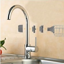 Prime Mutfak Banyo Duş Musluk Üstü Rafı Sabun Sünger Askısı Raf Tek Kat