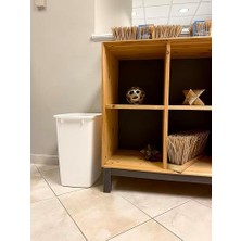 Prime Küçük Mutfak Banyo Çöp Kovası, Lavabo Altı Çöp Sepeti, Plastik, Beyaz, 9 Galon