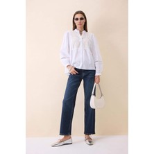 DeFacto Comfort Straight Yüksek Bel Bilek Boy Jean Yıkamalı Pantolon D8154AX26SP