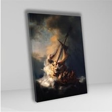 Prime Tekli Dikey Kanvas Duvar Tablosu Rembrandt Celile Denizi'nde Fırtına, 40 x 60
