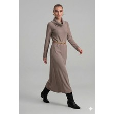 Ftz Women Kadın Ribana Elbise  Vizon 31286
