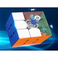 Moyu RS3M 2020 Mıknatıslı 3x3 Ayarlanabilir Hız Küpü Speed Cube -Etiketsiz Zeka Küpü- Standlı