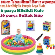 Bestway Çocuk Oyun Havuzu Top Havuzu Seti 102X25 Tabanı Şişmeli Havuz 102 Adet Oyuncak Müzikli Kule