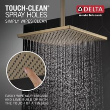 Prime - Musluk Tek Sprey Raincan Duş Başlığı, Altın Duş Başlığı, Yağmur Duş Başlığı, Kare Duş Başlığı, Metal Duş Başlığı, 2.5 Gpm Akış Hızı, Şampanya Bronz 52159-CZ25