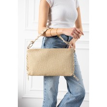 Valu Accessorize Kadın Örgü Detaylı Sabit Askılı Hasır Desenli Omuz Çantası Muya