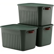 Prime 1 Adet Düzenleyici Kapaklı Kutu, Dekoratif Saklama Kutusu, Organizer (35CM*25CM*22CM) Yeşil 15 Litre