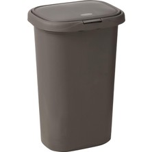 Prime Kapaklı Yaylı Mutfak Banyo Çöp Kovası, 13 Galon Gri Plastik Çöp Kutusu, 49.2 Litre