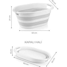 Prime 38 Lt Katlanabilir Silikon Plastik Kirli Temiz Çamaşır Sepeti Silikon Katlanır Akordiyon Sepet