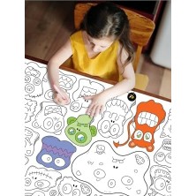 Prime (PSTER21319) Şirin Canavarlar Monsters Eğitici Dev Boyama Kağıdı, Çocuklar Için Aktivite Boyama Rulosu (90X130CM)