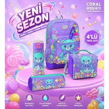 Coral High Milka Şeker Ayıcık Desenli 4'lü Okul Çantası Seti